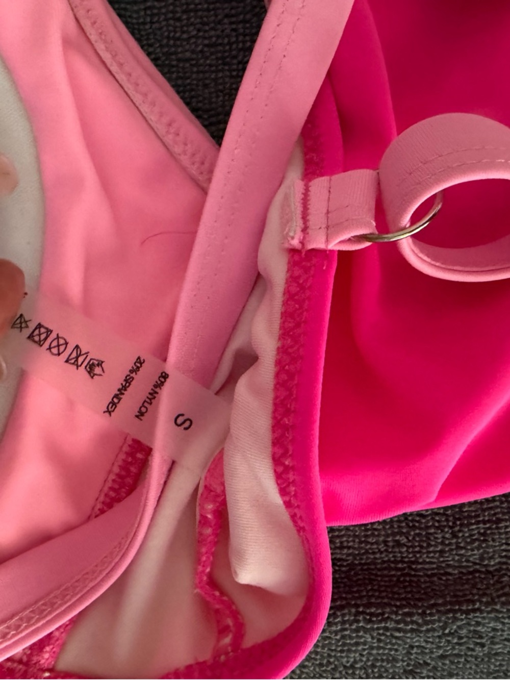 bond-eye Pink Two-Tone Twist Front Kids One-Piece - Picture 4 of 5